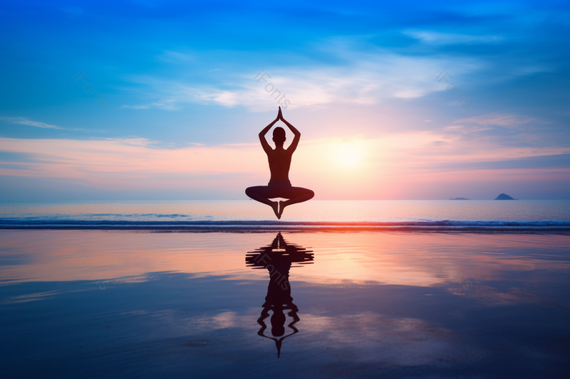 晚霞海岸边一个男人瑜伽运动练习健身健康生活习惯实拍摄影图,高清,摄影图,摄影图片,图片大全,摄影图免费下载